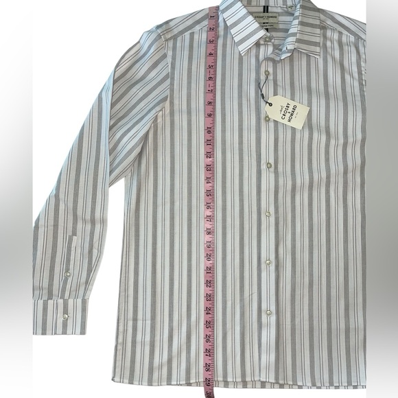 Crosby & Howard Button Down Shirt White & Gray Striped Size Large - Picture 11 of 13